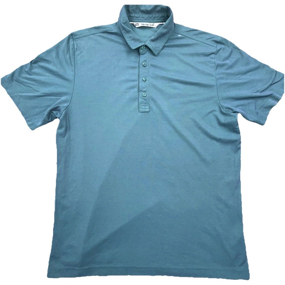 Travis‎ Mathew Polo Shirt Men Large Green Pima Performance Golf Tennis Adult
